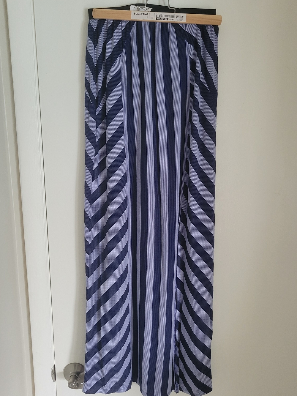 Olive & Oak Navy and Light Blue Striped Maxi Skirt